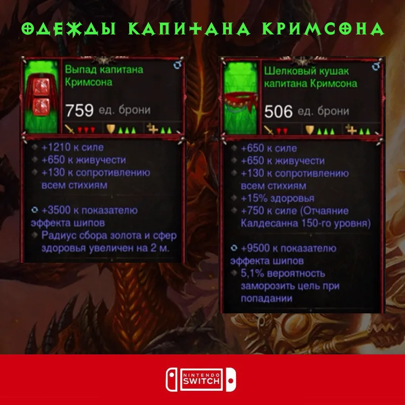 Комплект: Одежды капитана Кримсона (Nintendo Switch)